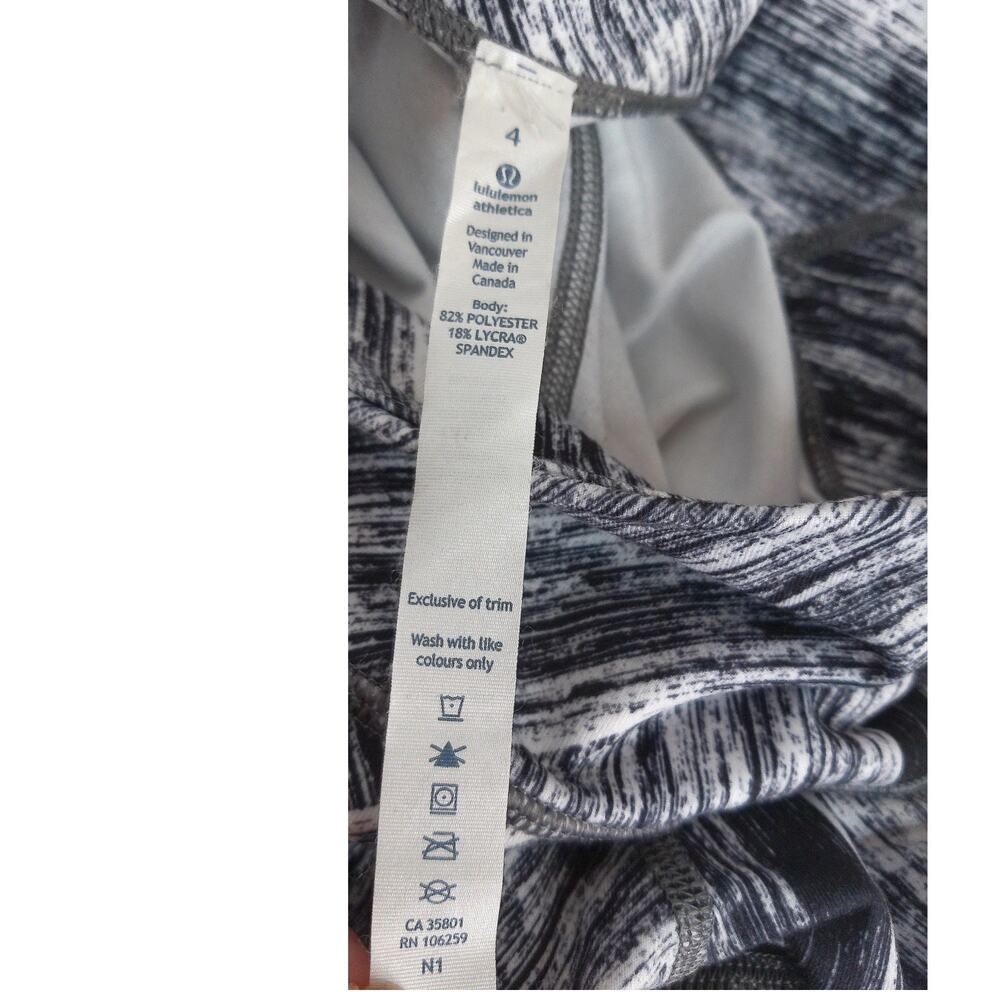 Lululemon Wunder Under Crop II Leggings Heat Wave Black White Full-On Luon Sz 4 - Picture 5 of 8